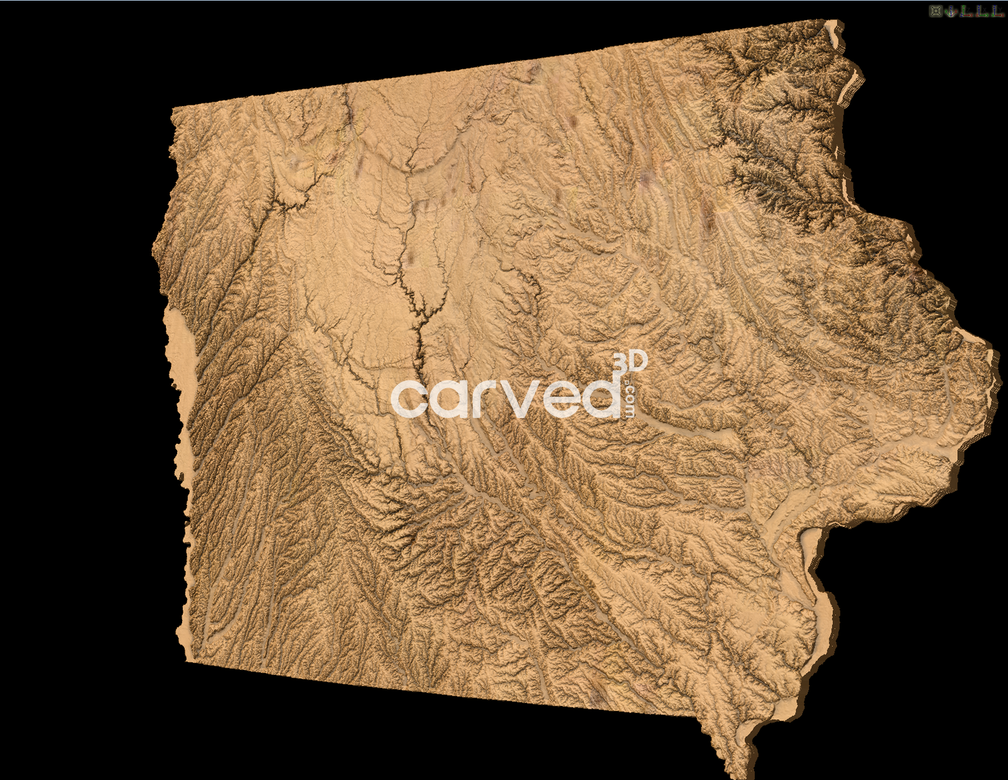 Iowa USA topographical 3D STL High Quality HD model