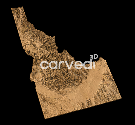 Idaho USA topographical 3D STL High Quality HD model