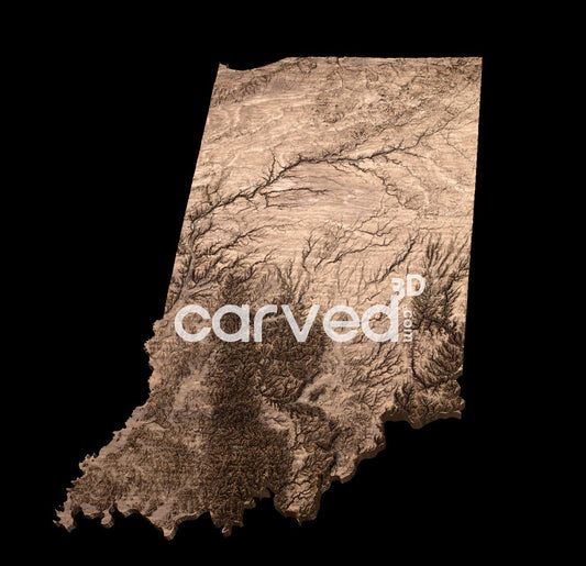 Indiana USA topographical 3D STL High Quality HD model