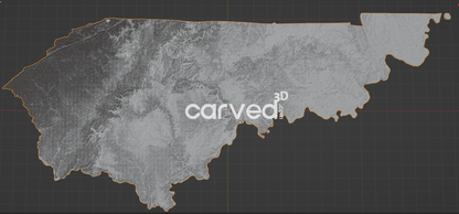 Kentucky USA topographical 3D STL High Quality HD model