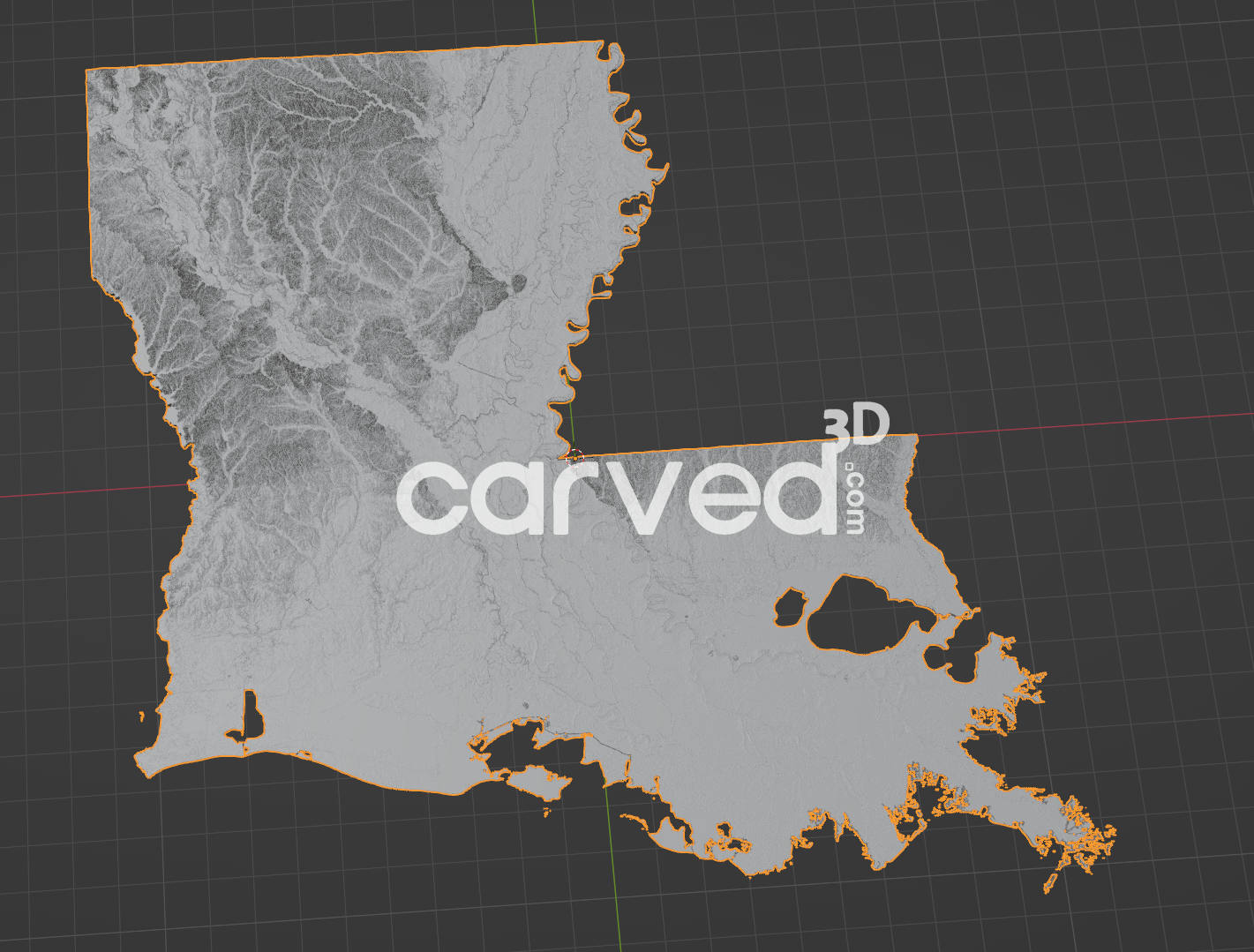 Louisiana USA topographical 3D STL High Quality HD model