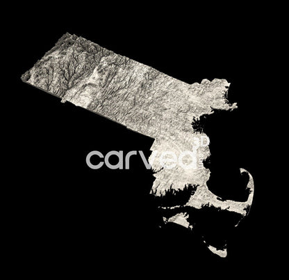 Massachusetts USA topographical 3D STL High Quality HD model