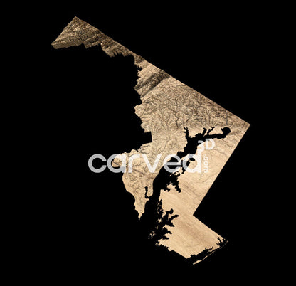 Maryland USA topographical 3D STL High Quality HD model