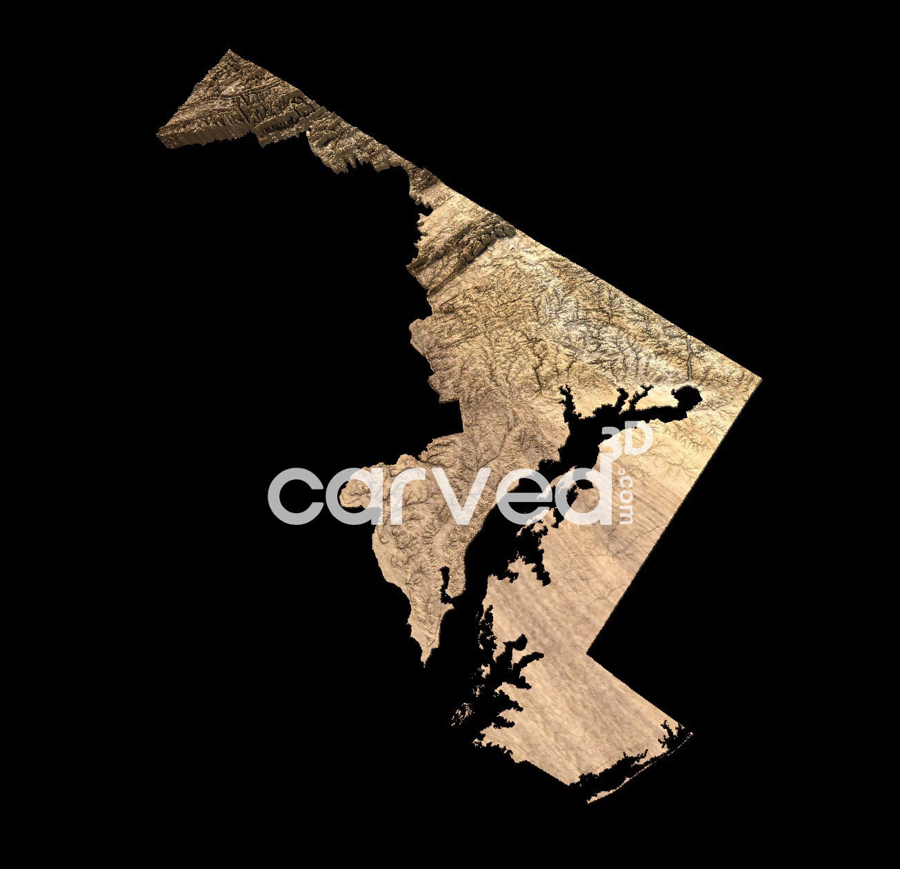 Maryland USA topographical 3D STL High Quality HD model