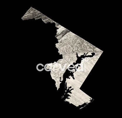 Maryland USA topographical 3D STL High Quality HD model