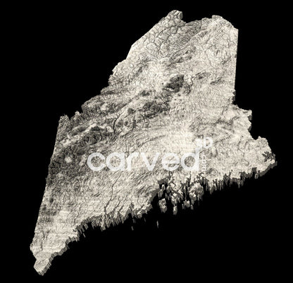 Maine USA topographical 3D STL High Quality HD model