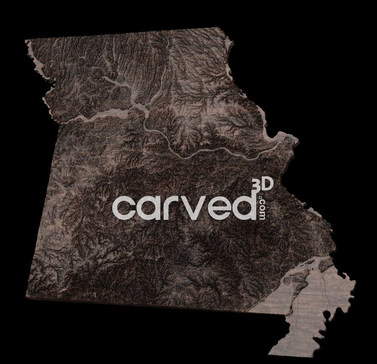 Missouri USA topographical 3D STL High Quality HD model