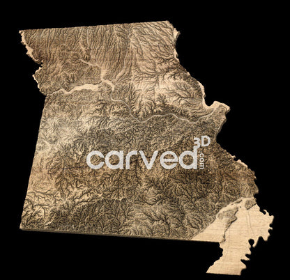 Missouri USA topographical 3D STL High Quality HD model