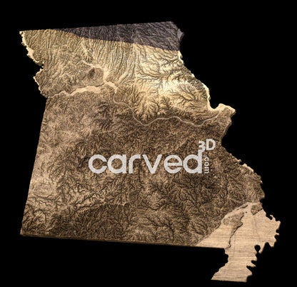 Missouri USA topographical 3D STL High Quality HD model