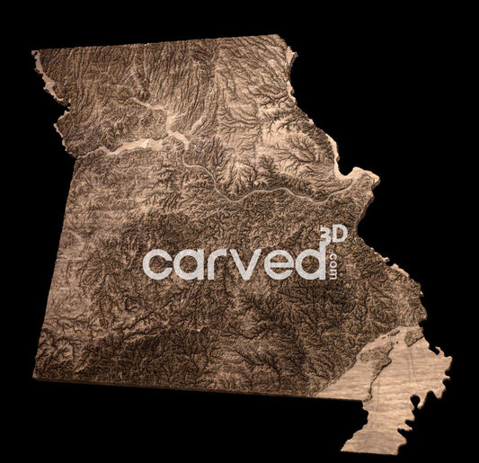 Missouri USA topographical 3D STL High Quality HD model