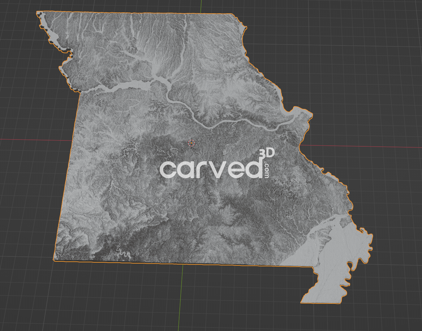 Missouri USA topographical 3D STL High Quality HD model