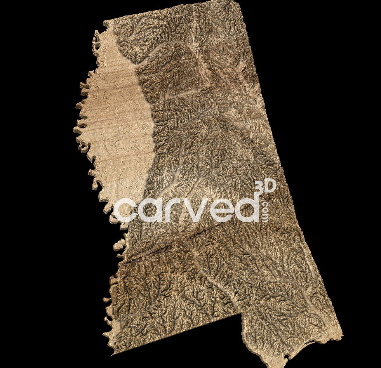 Mississippi USA topographical 3D STL High Quality HD model