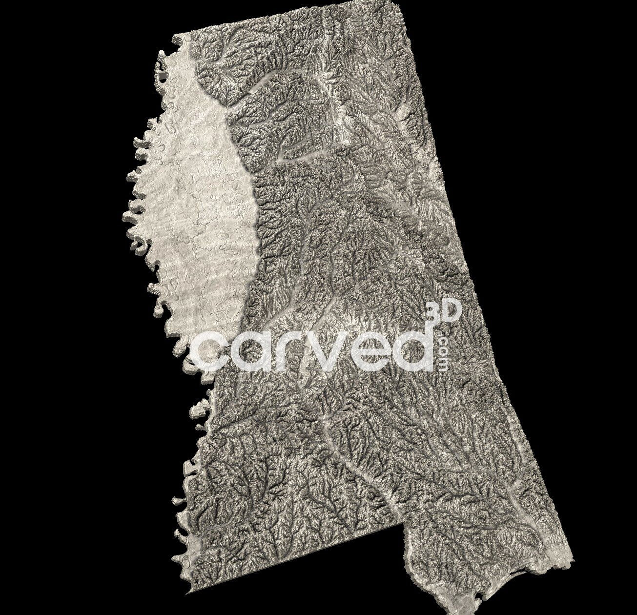 Mississippi USA topographical 3D STL High Quality HD model