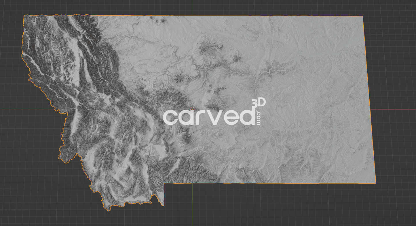 Montana USA topographical 3D STL High Quality HD model