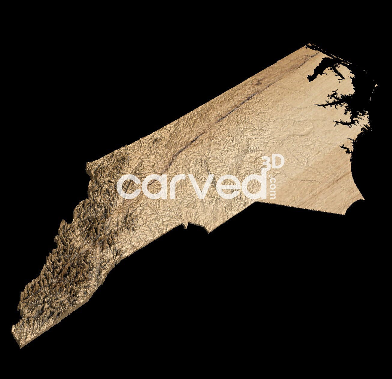 North Carolina USA topographical 3D STL High Quality HD model