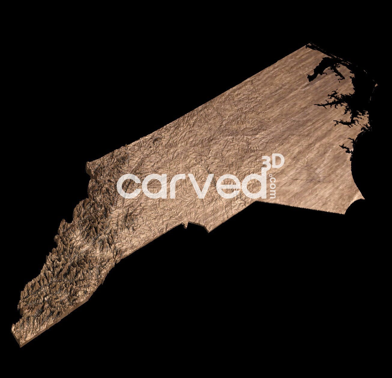 North Carolina USA topographical 3D STL High Quality HD model