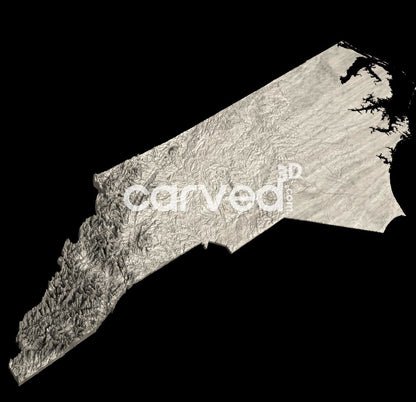 North Carolina USA topographical 3D STL High Quality HD model