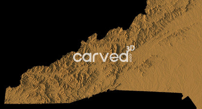 North Carolina USA topographical 3D STL High Quality HD model