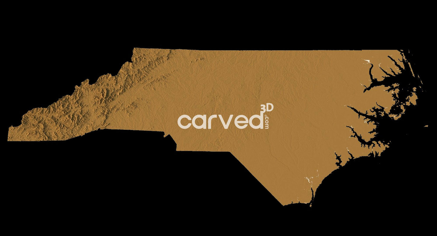 North Carolina USA topographical 3D STL High Quality HD model