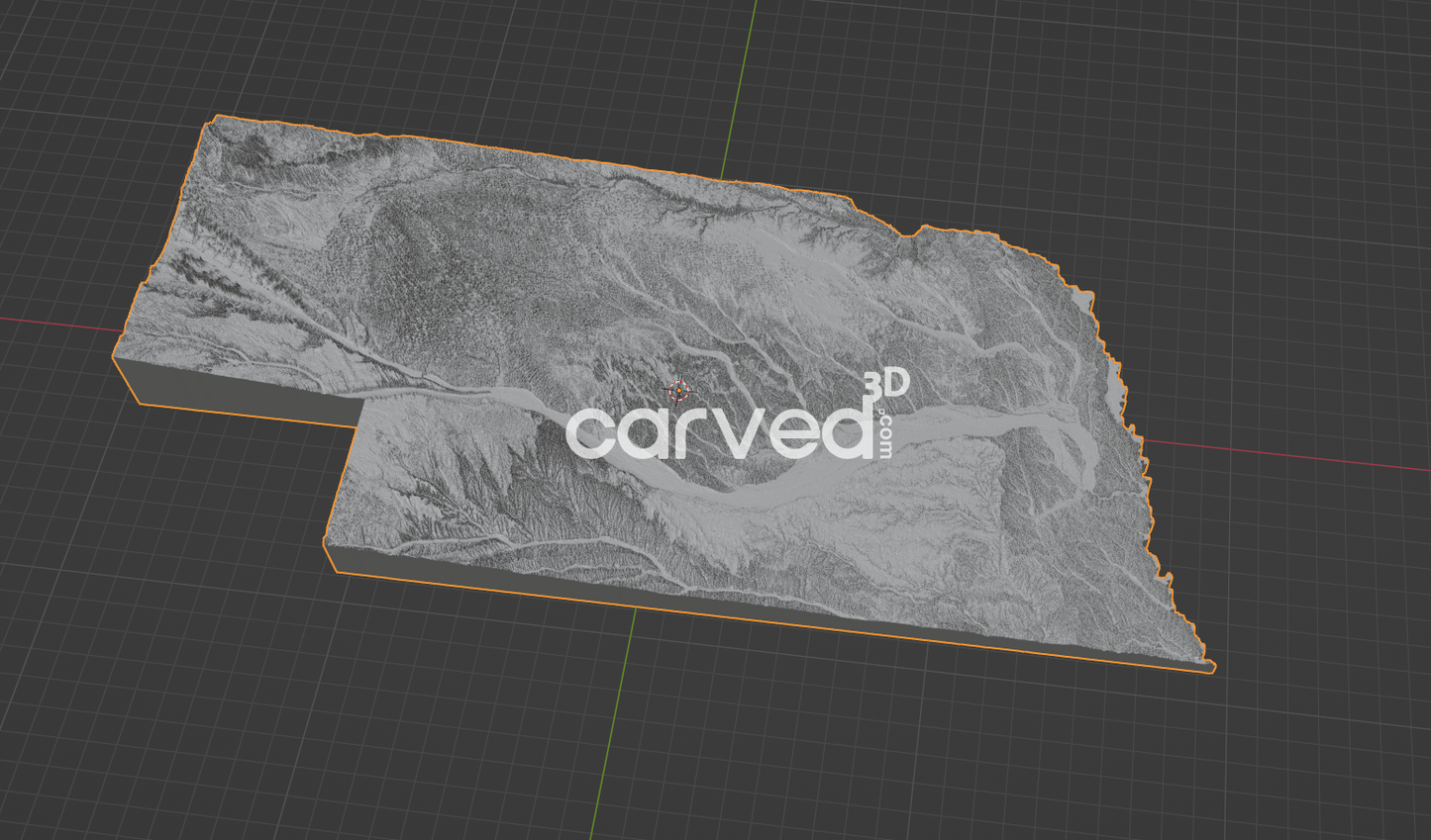 Nebraska USA topographical 3D STL High Quality HD model