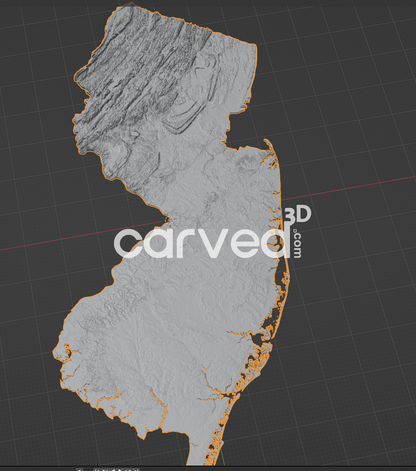 New Jersey USA topographical 3D STL High Quality HD model