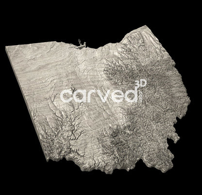 Ohio USA topographical 3D STL High Quality HD model