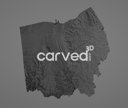 Ohio USA topographical 3D STL High Quality HD model