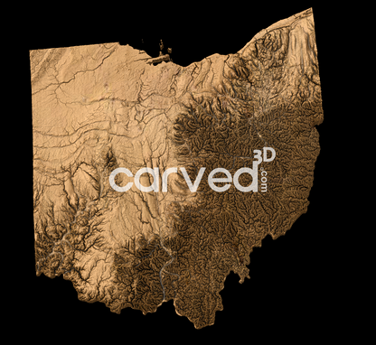 Ohio USA topographical 3D STL High Quality HD model