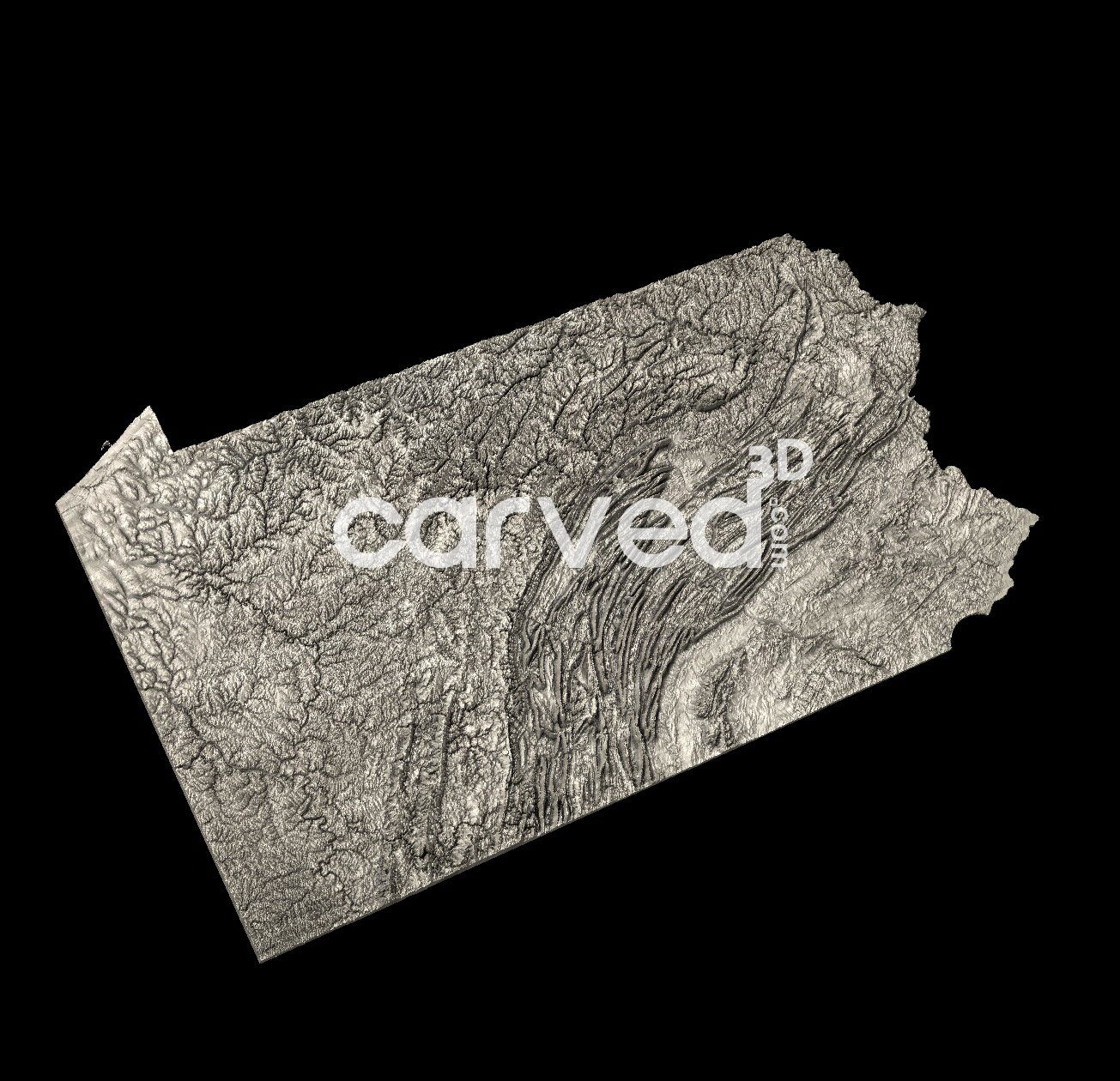 Pennsylvania USA topographical 3D STL High Quality HD model