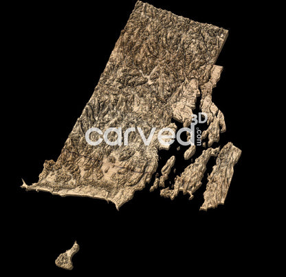 Rhode Island USA topographical 3D STL High Quality HD model