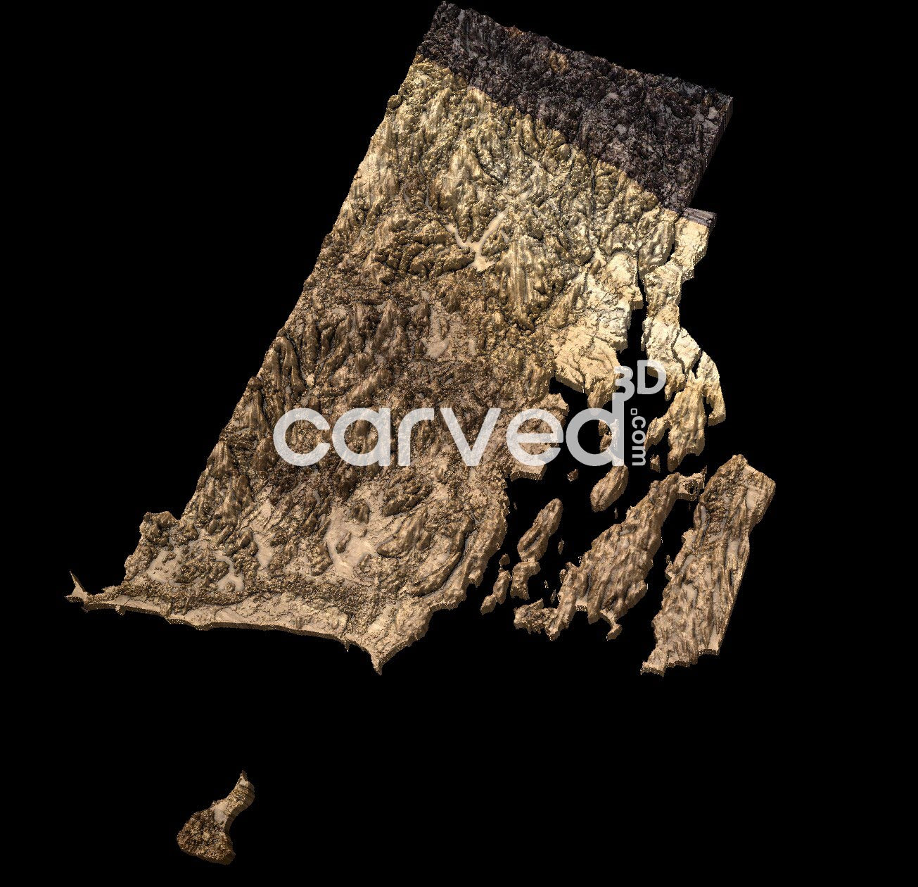 Rhode Island USA topographical 3D STL High Quality HD model