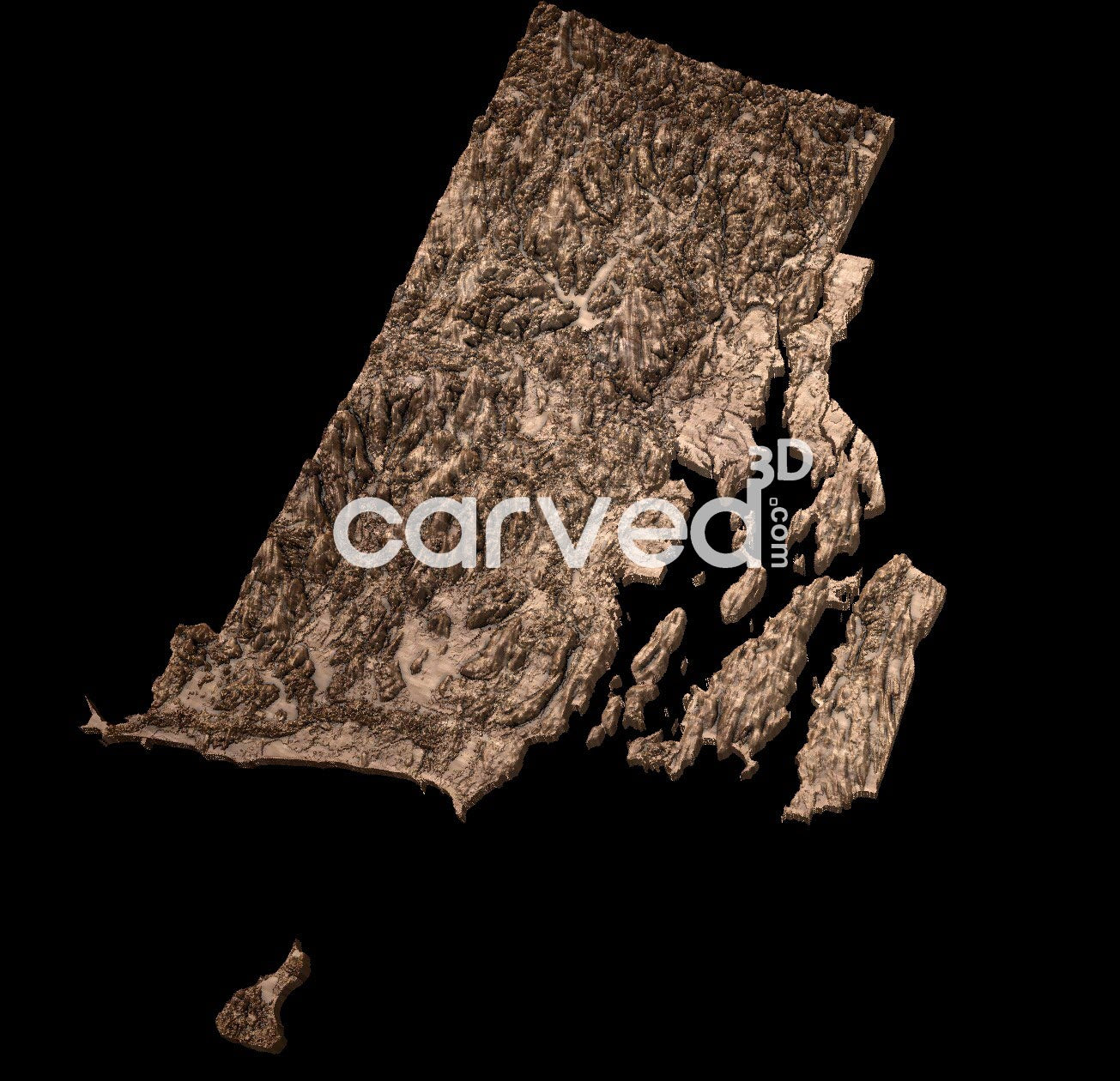 Rhode Island USA topographical 3D STL High Quality HD model