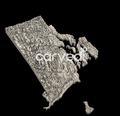 Rhode Island USA topographical 3D STL High Quality HD model