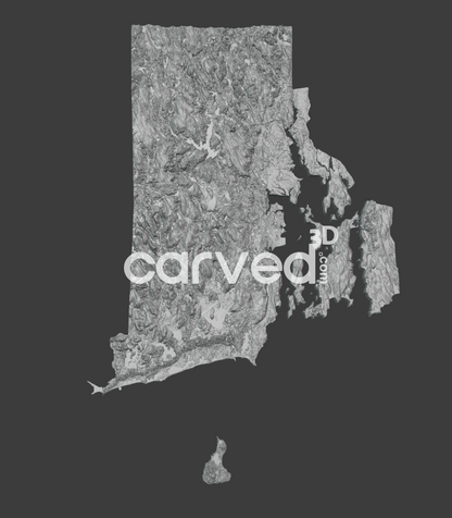 Rhode Island USA topographical 3D STL High Quality HD model