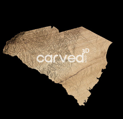 South Carolina USA topographical 3D STL High Quality HD model