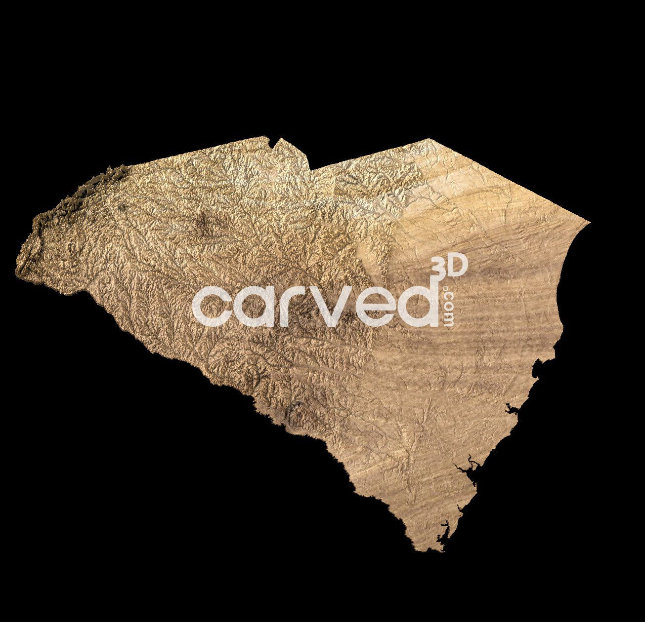 South Carolina USA topographical 3D STL High Quality HD model