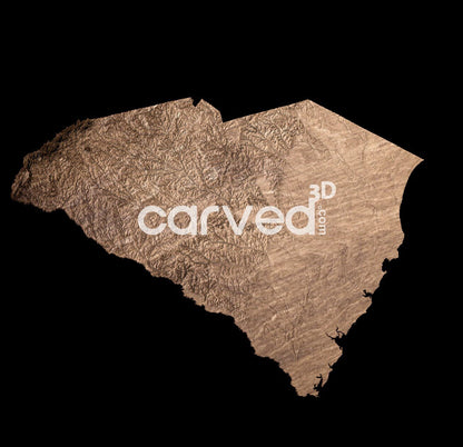 South Carolina USA topographical 3D STL High Quality HD model