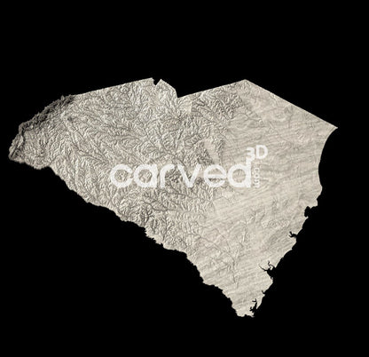 South Carolina USA topographical 3D STL High Quality HD model