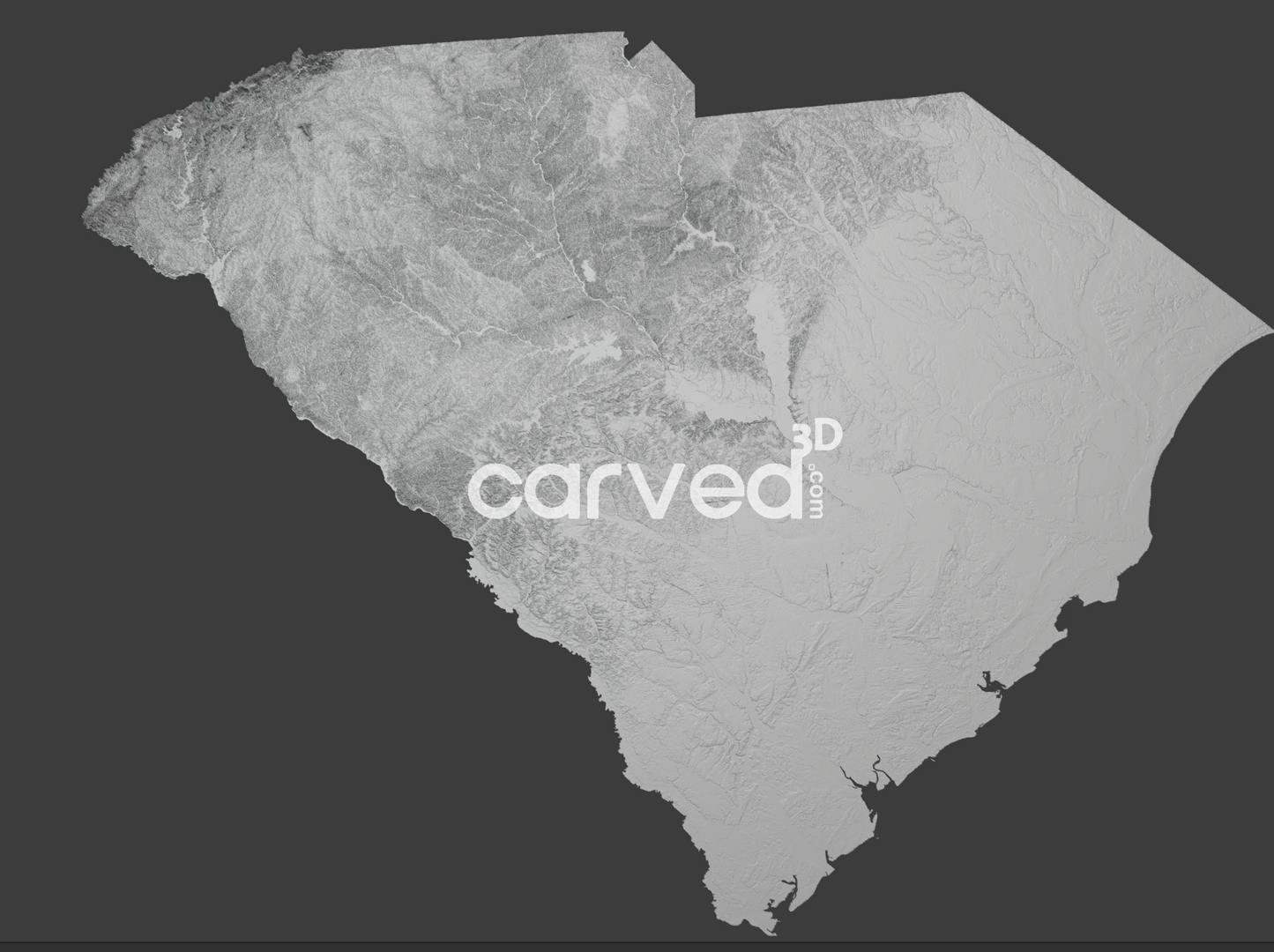 South Carolina USA topographical 3D STL High Quality HD model