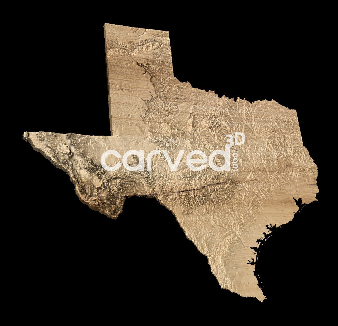 Texas, USA | CNC 3D Map STL High Quality topographical HD model