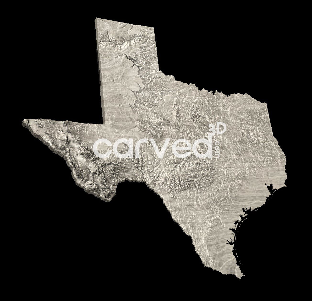 Texas, USA | CNC 3D Map STL High Quality topographical HD model