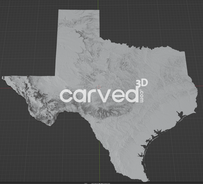 Texas, USA | CNC 3D Map STL High Quality topographical HD model