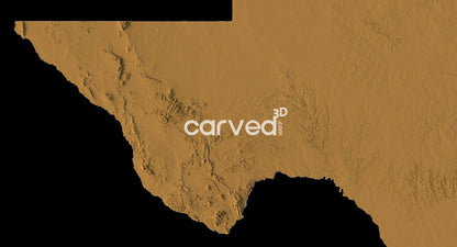 Texas, USA | CNC 3D Map STL High Quality topographical HD model