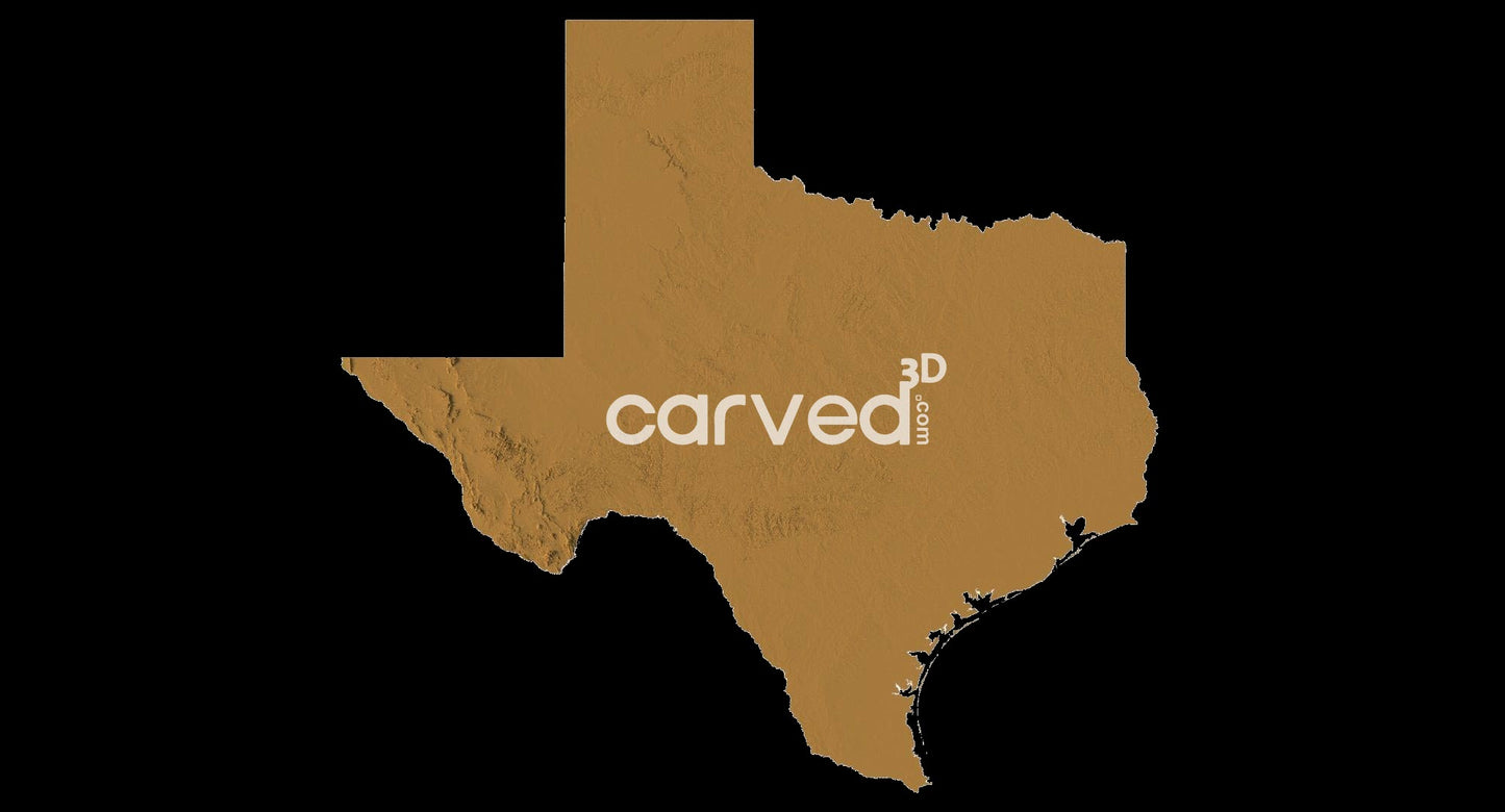 Texas, USA | CNC 3D Map STL High Quality topographical HD model