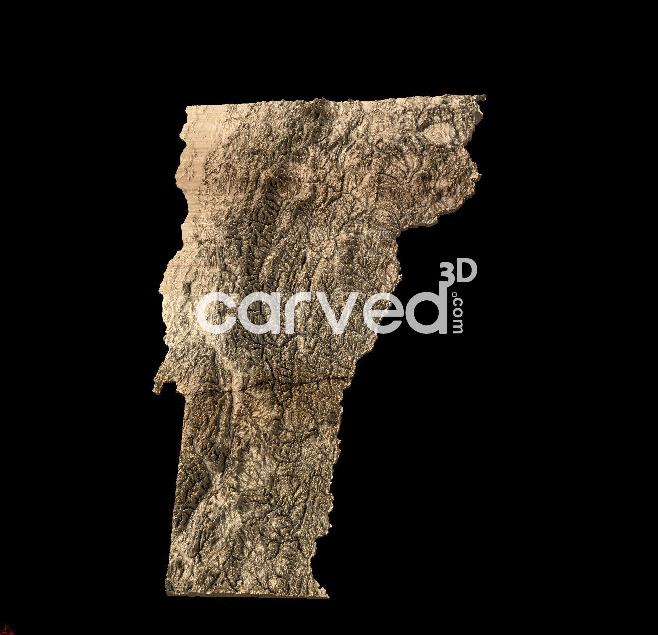 Vermont | CNC 3D Map STL High Quality topographical HD model