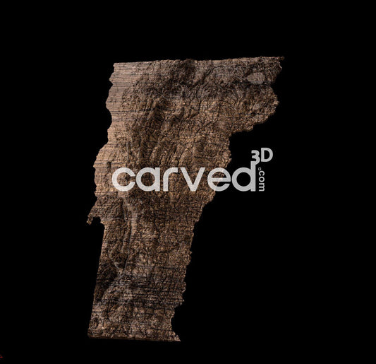 Vermont | CNC 3D Map STL High Quality topographical HD model