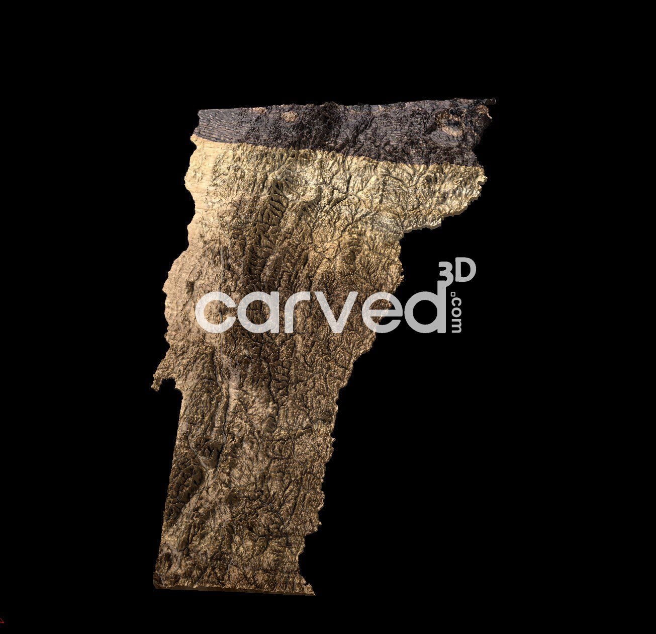 Vermont | CNC 3D Map STL High Quality topographical HD model