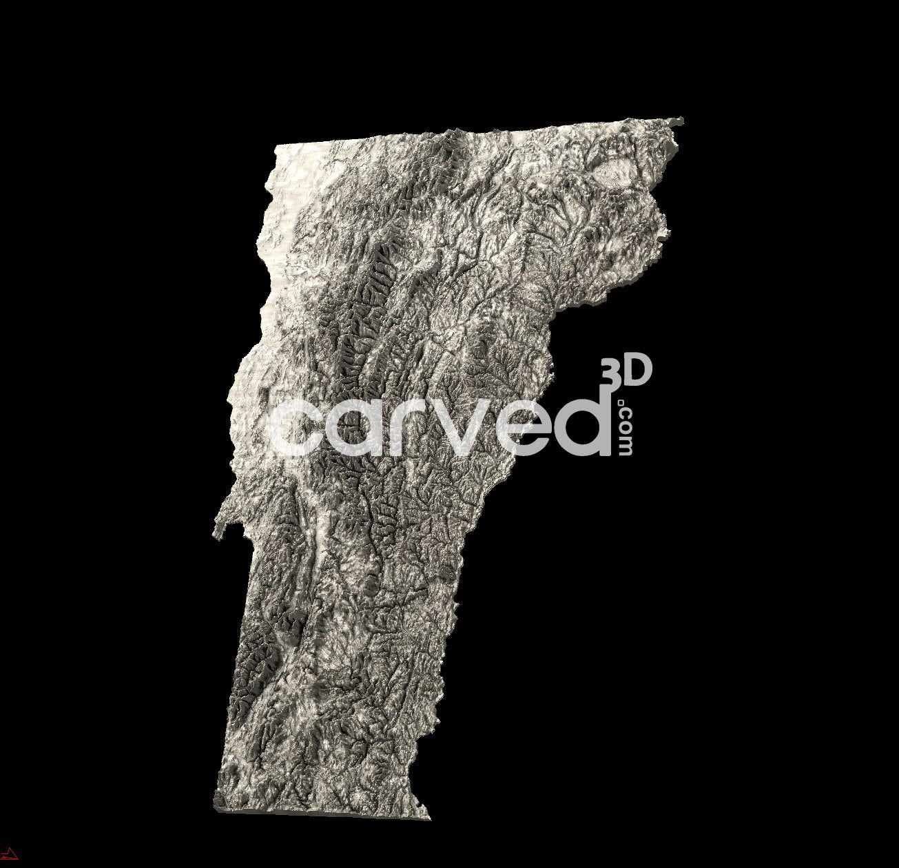 Vermont | CNC 3D Map STL High Quality topographical HD model