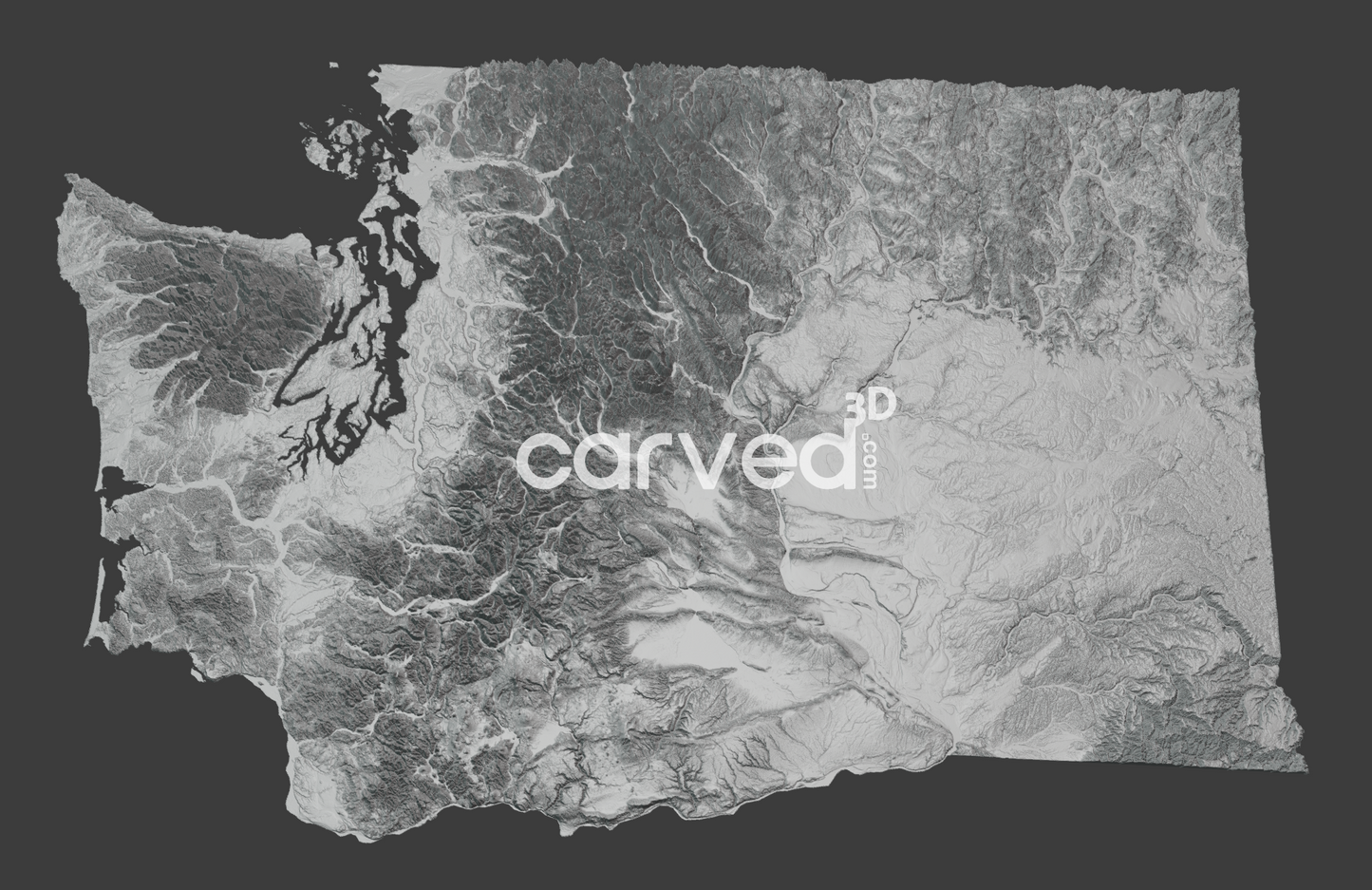 Washington | CNC 3D Map STL High Quality topographical HD model