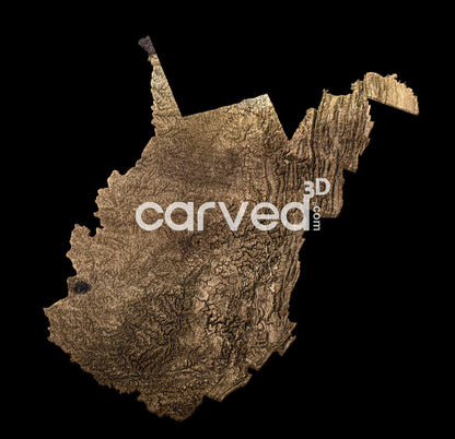 West Virginia, USA | CNC 3D Map STL High Quality topographical HD model